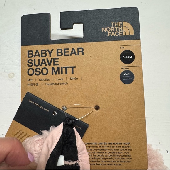 NWT The North Face BABY BEAR SUAVE OSO MITT pink fuzzy 6-24 months - Picture 3 of 6